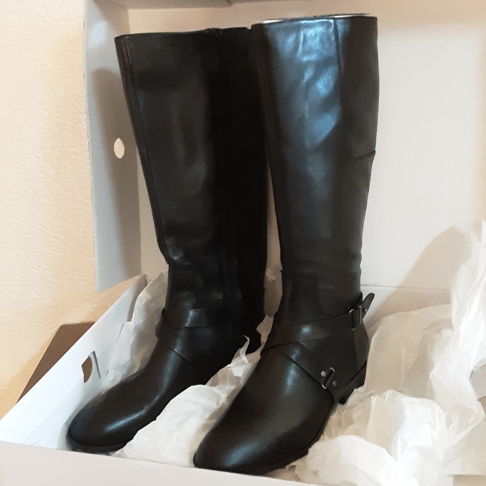 Nine West Blogger Black Riding Boots.  9 1/2